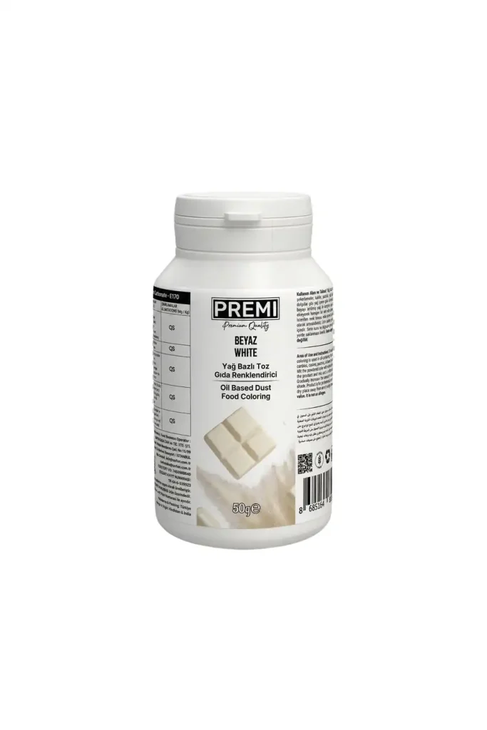 Premi Yağ Bazlı Toz Gıda Boyası Beyaz 50 g