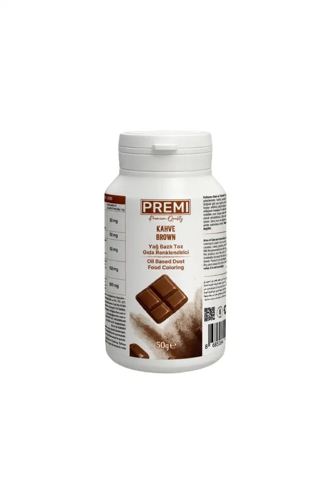 Premi Yağ Bazlı Toz Gıda Boyası Kahve 50 g