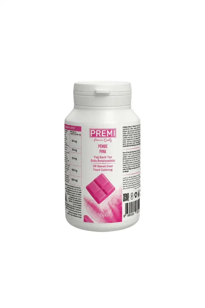Premi Yağ Bazlı Toz Gıda Boyası Pembe 50 g