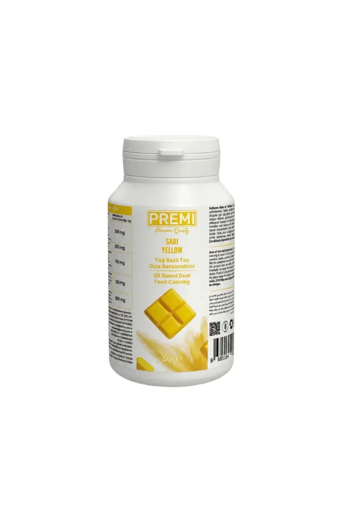 Premi Yağ Bazlı Toz Gıda Boyası Sarı 50 g