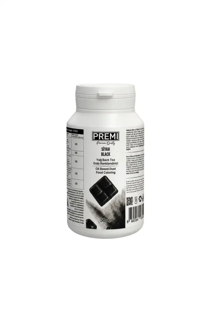 Premi Yağ Bazlı Toz Gıda Boyası Siyah 50 g