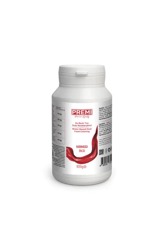 Premi Su Bazlı Toz Gıda Boyası Kırmızı 100 g