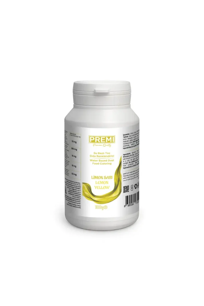 Premi Su Bazlı Toz Gıda Boyası Limon Sarı 100 g