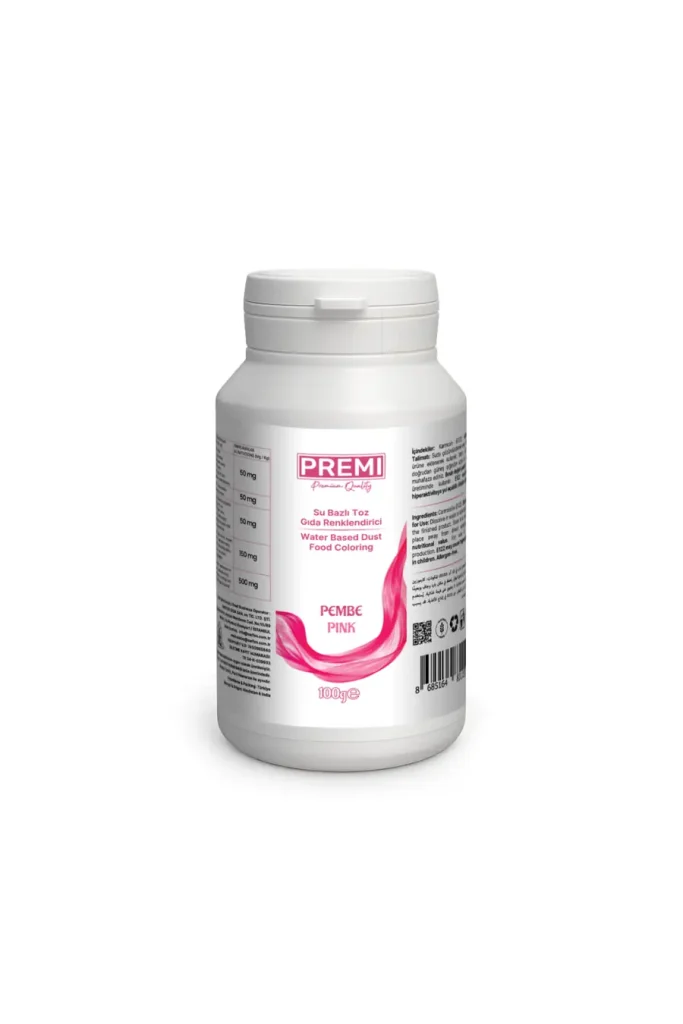 Premi Su Bazlı Toz Gıda Boyası Pembe 100 g