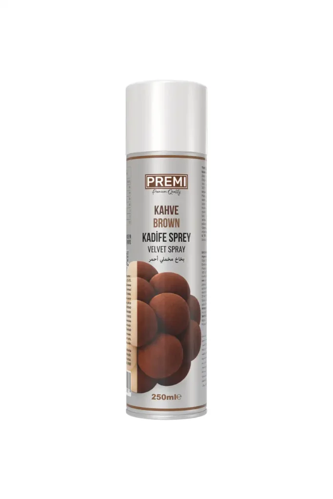 Premi Kadife Sprey Gıda Boyası Kahve 250 ml