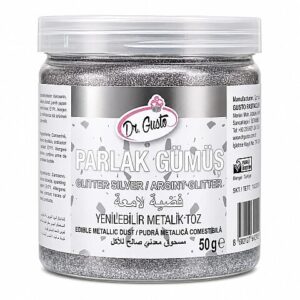 Dr. Gusto Yenilebilir Metalik Toz Glıtter Gümüş 50 gr